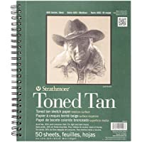 Strathmore 412-9 400 Series Toned Tan- Bloc de dibujo- con espiral de 22-86 cm x 30-48 cm- 50 hojas- canela- 9 by 12&quot-